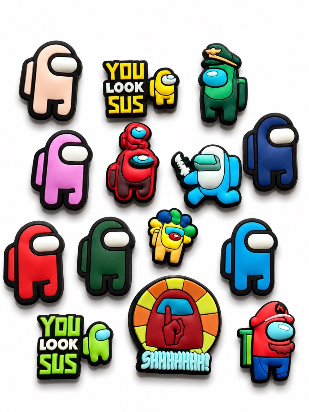 Among Us Shoe Charms 14pc Set Crocs Compatible Gamer Charms